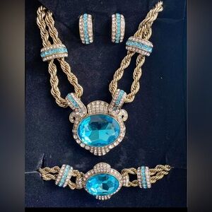Heidi Daus Jewelry Set “Chain of Events” Necklace, Bracelet & Earrings
